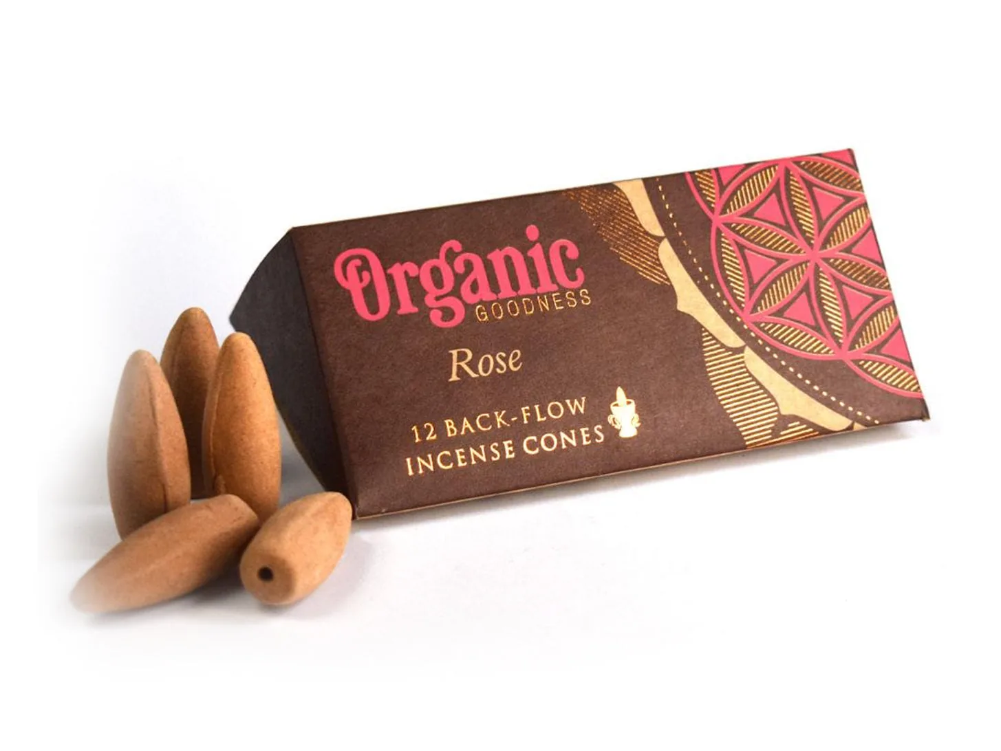 ROSE - INCENSO BACK FLOW - ORGANIC GOODNESS