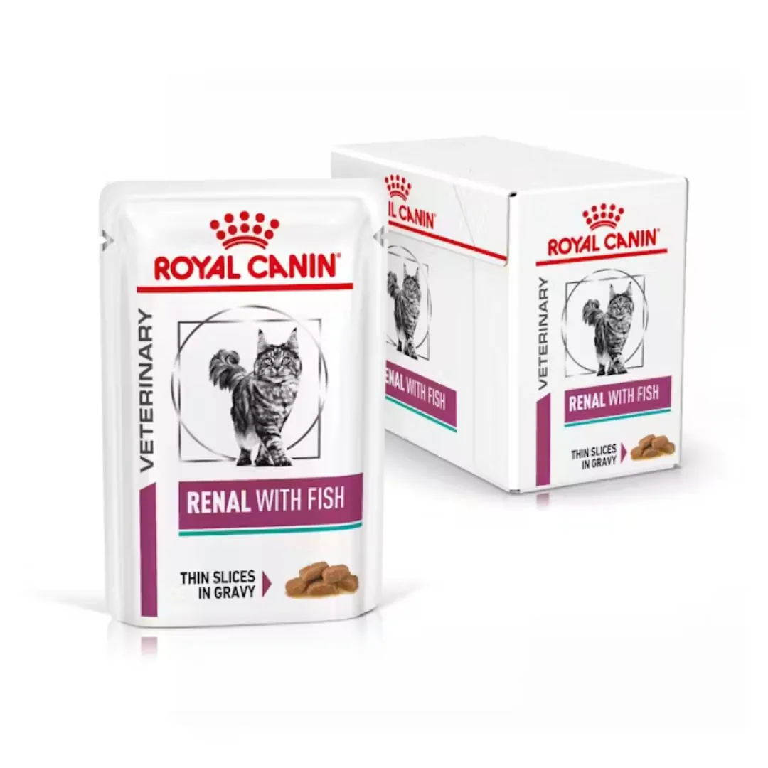 Royal Canin – Veterinary diet renal cibo umido gatti con pesce 12x85g