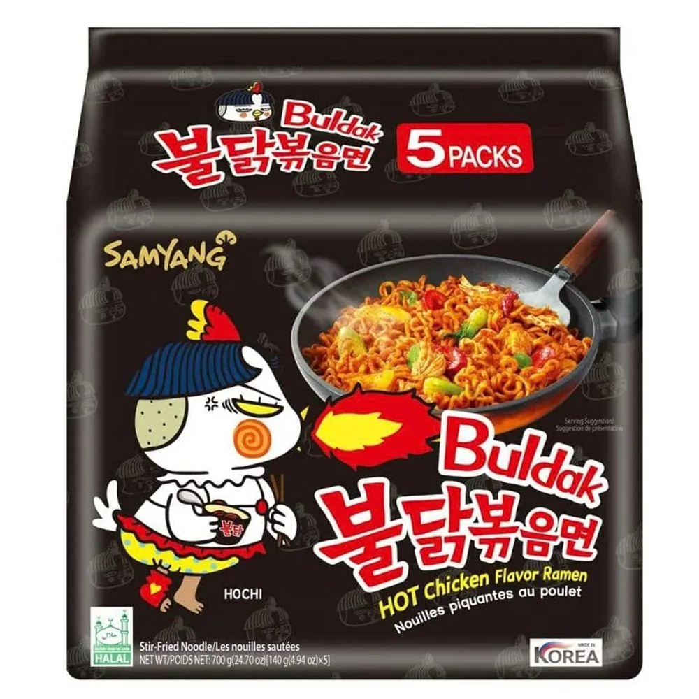 Buldak Hot Chicken Ramen, nouilles au goût de poulet épicé de 700g