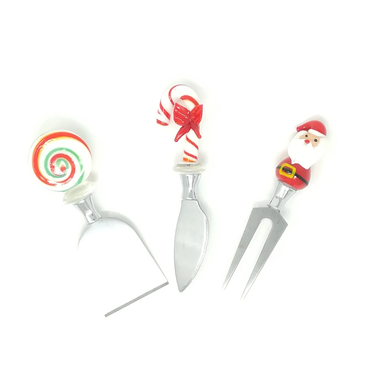 Set 3 Coltelli per Formaggio Decori Natalizi