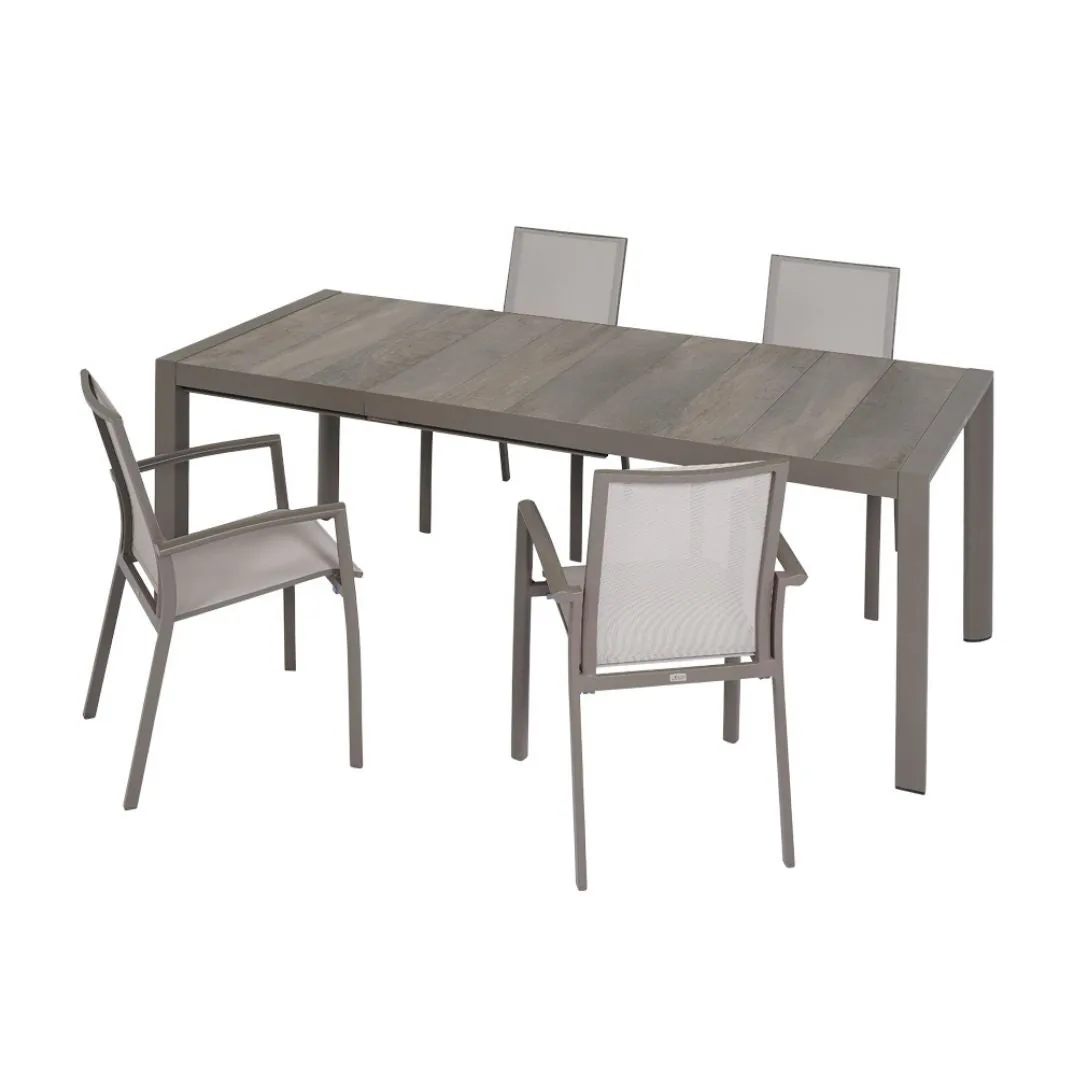 Andorra - Set Pranzo Da Giardino 6/8 posti con Top in Ceramica