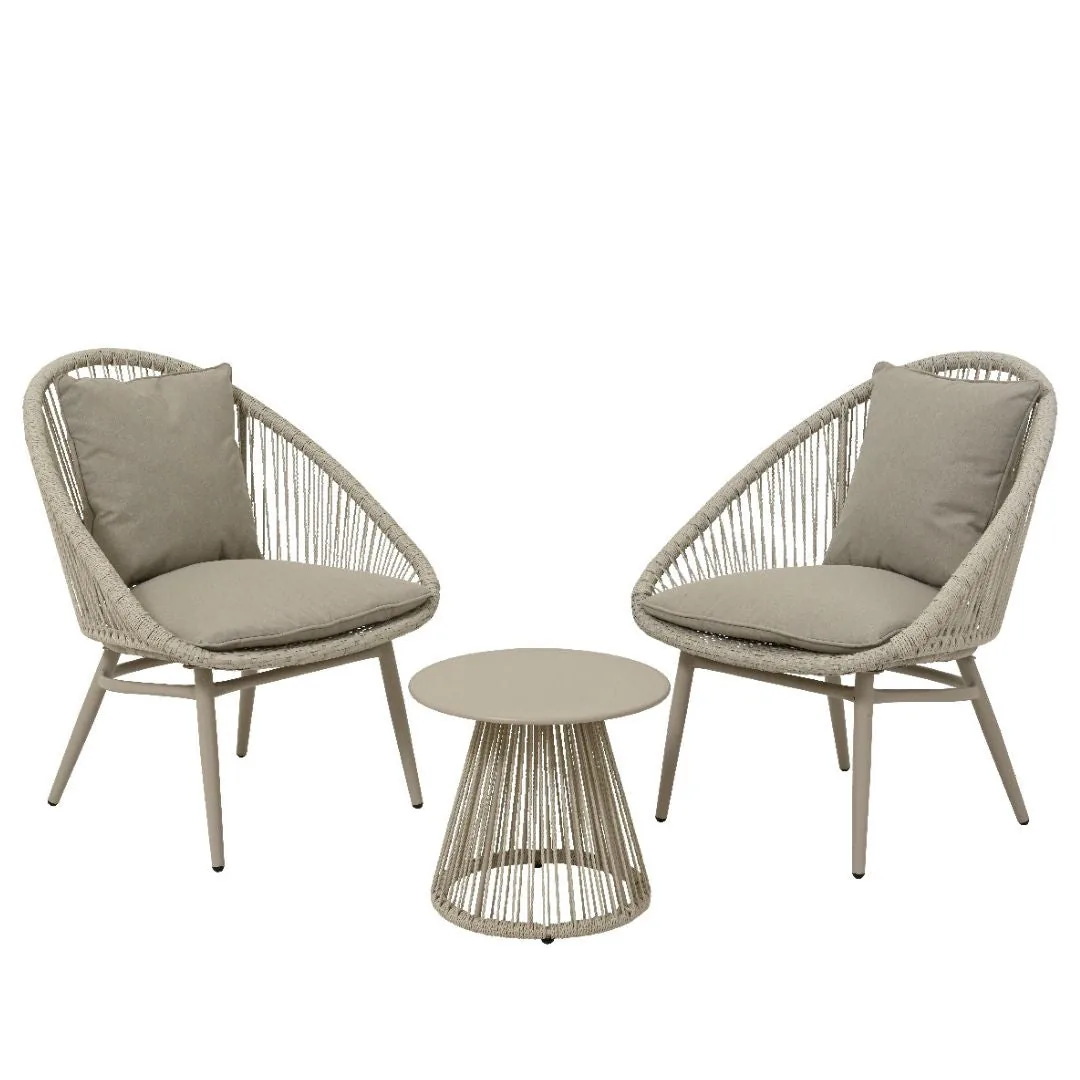Nadine - Set da giardino in ferro grigio con fibra