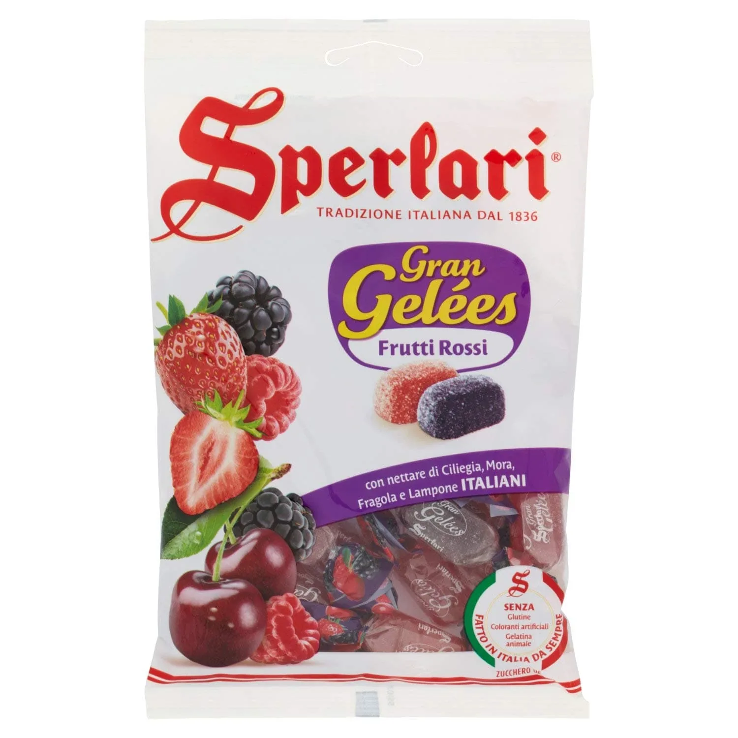 6x Sperlari - Gran Gelées Frutti Rossi Bonbons aux fruits rouges assortis, aux fruits