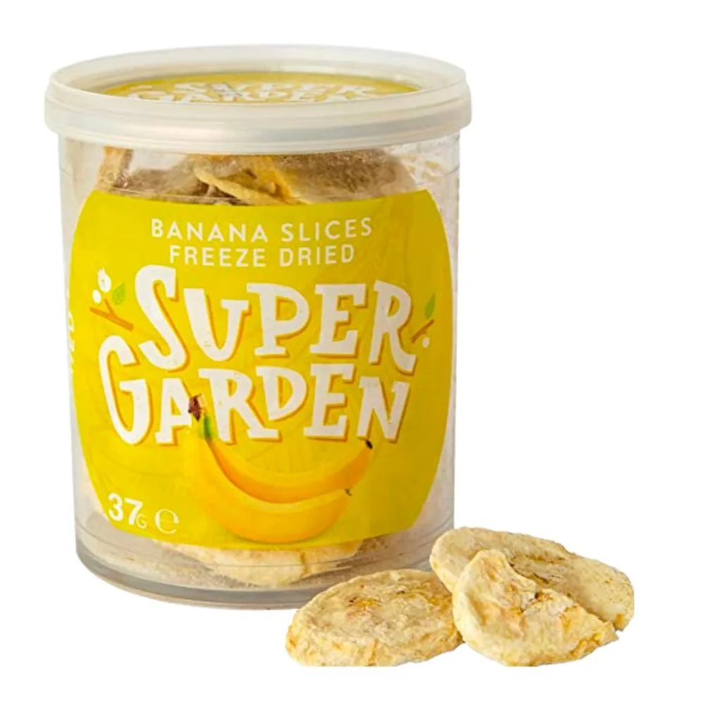 Super Garden Banana Sliced Freeze-Dried, tranches de bananes lyophilisées de 37g