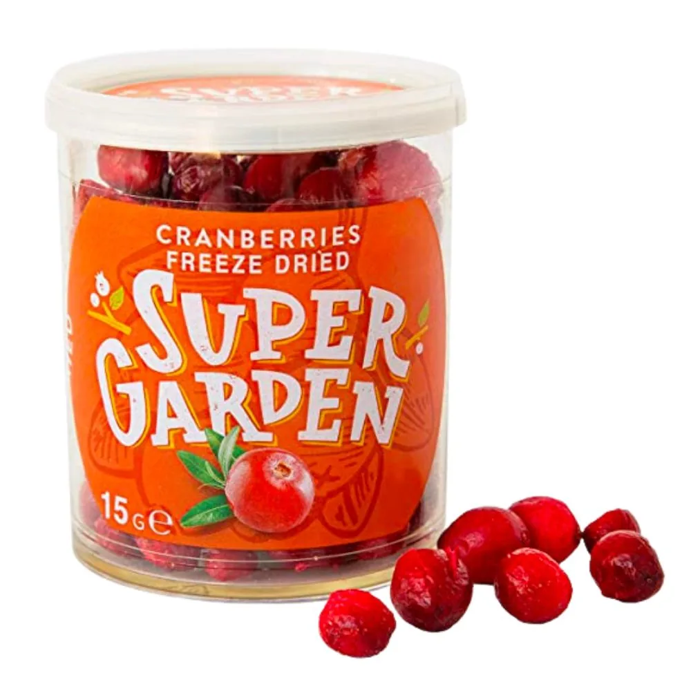Super Garden Canneberges Lyophilisées, myrtilles lyophilisées de 15g