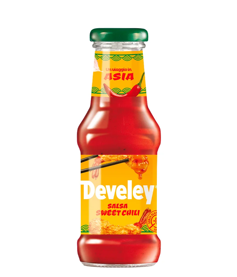 3x Develey Salsa Sauce chili douce Sauce chili Sauce d'assaisonnement sans gluten Sauce de table Sauce piquante Idéal pour les tacos Bouteille en verre 250ml