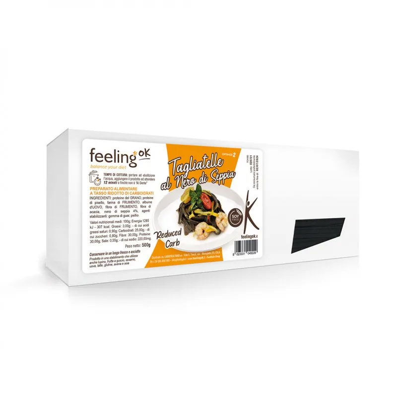 FDO - TAGLIATELLE AL NERO DI SEPPIA - Pasta proteica, low carb e ricca di fibre