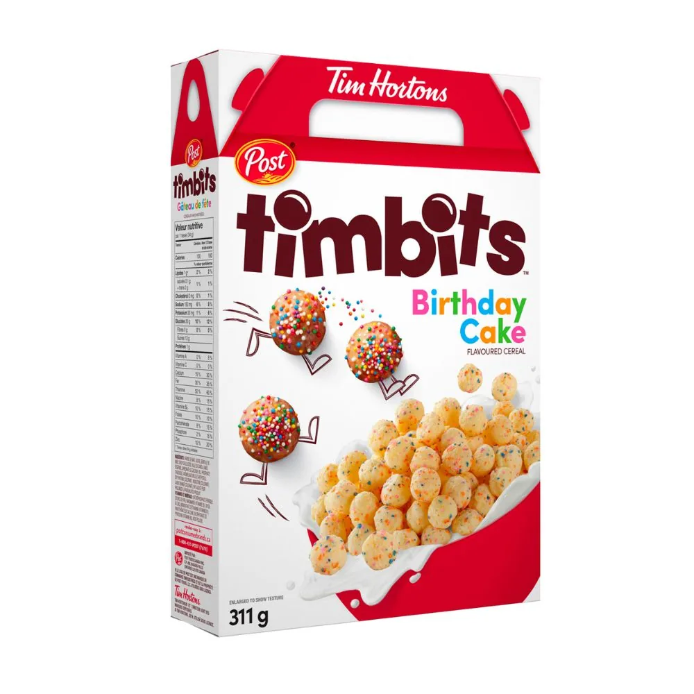 Timbits Birthday Cake, céréales avec confettis colorés de 311g