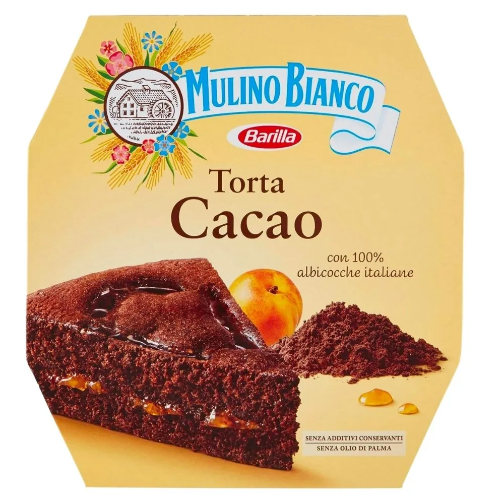 Gâteau Cacao Mulino Bianco, gâteau au cacao avec garniture d'abricots de 590g