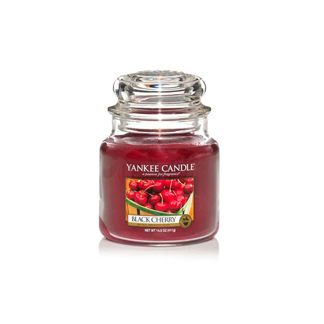 YANKEE CANDLE CANDELA GIARA CLASSICA MEDIA BLACK CHERRY
