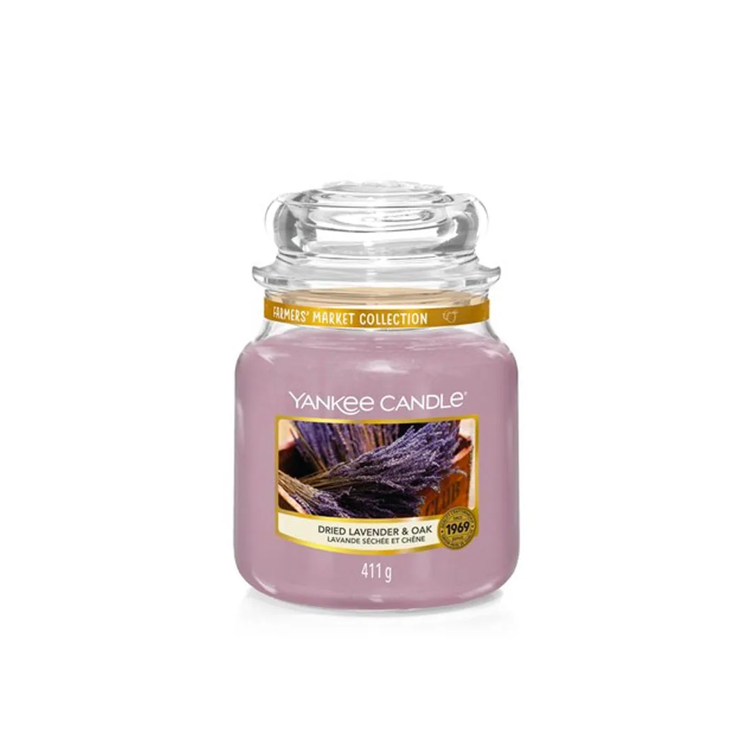 YANKEE CANDLE CANDELA GIARA CLASSICA MEDIA DRIED LAVENDER&OAK