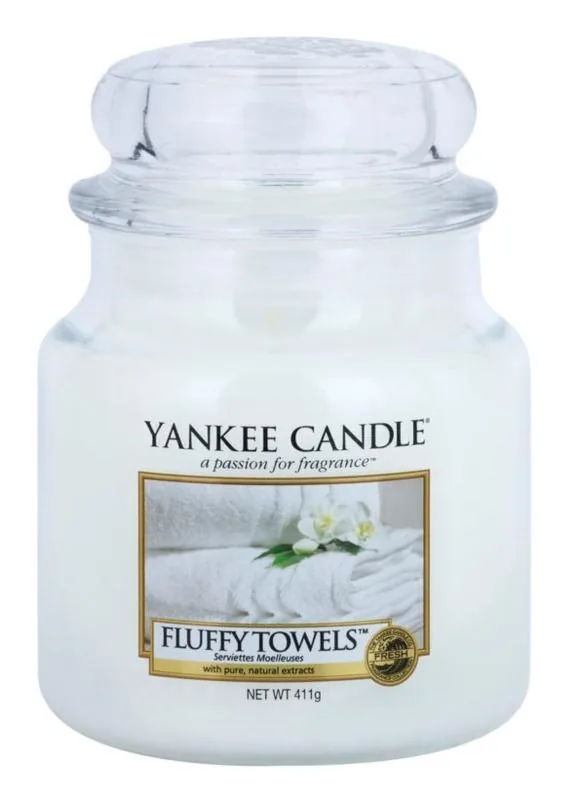 YANKEE CANDLE CANDELA GIARA CLASSICA MEDIA FLUFFY TOWELS