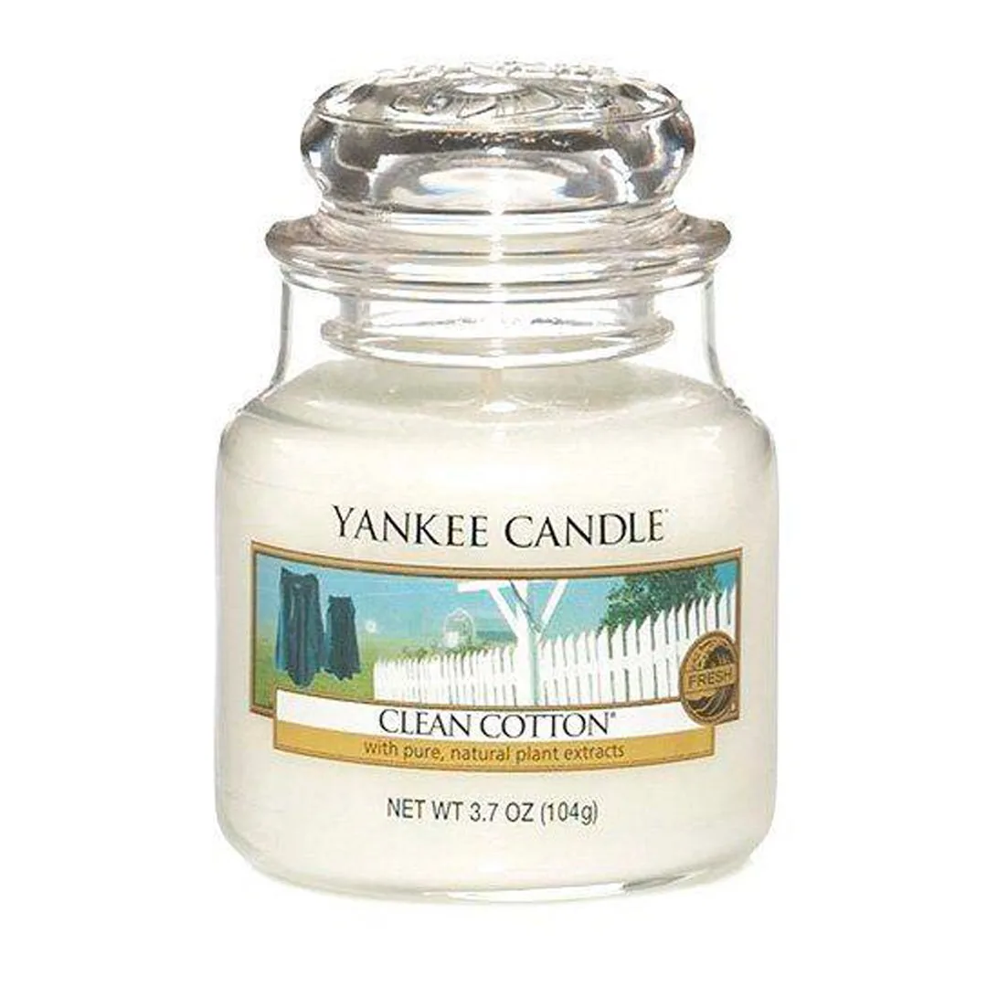 YANKEE CANDLE CANDELA GIARA CLASSICA PICCOLA CLEAN COTTON