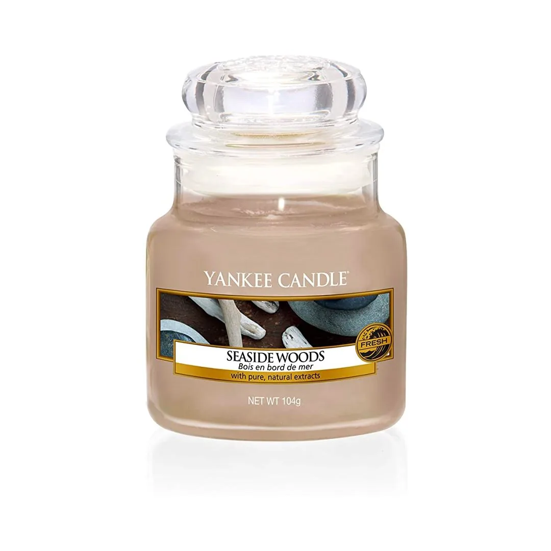YANKEE CANDLE CANDELA GIARA CLASSICA PICCOLA SEASIDE WOODS