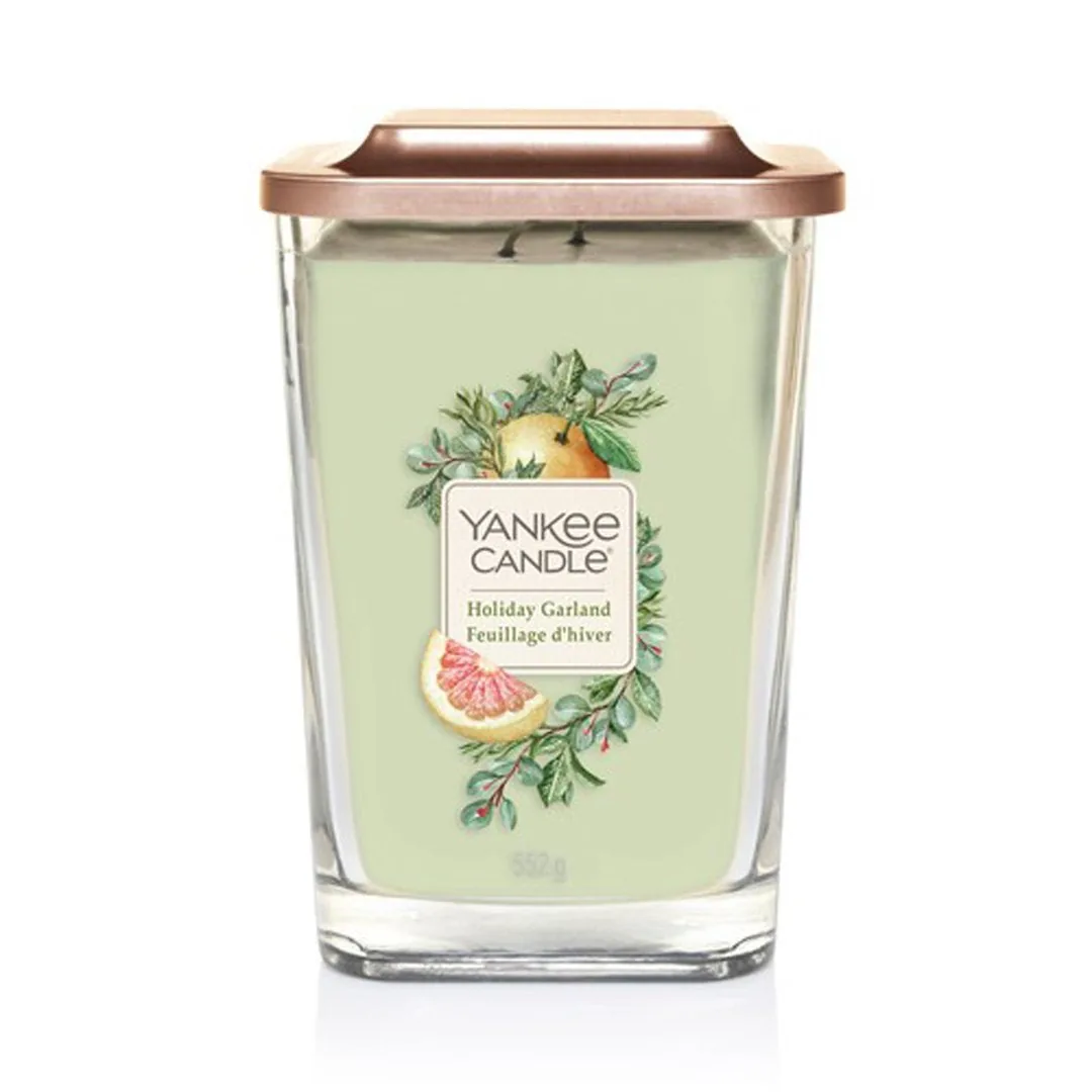 YANKEE CANDLE CANDELA GRANDE A 2 STOPPINI HOLIDAY GARLAND