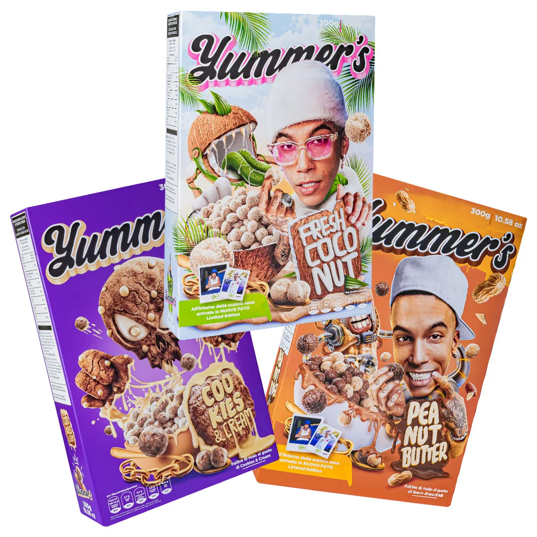 Beurre de cacahuète Yummer's et Coco frais par Sfera Ebbasta et Cookies & Cream de 300g